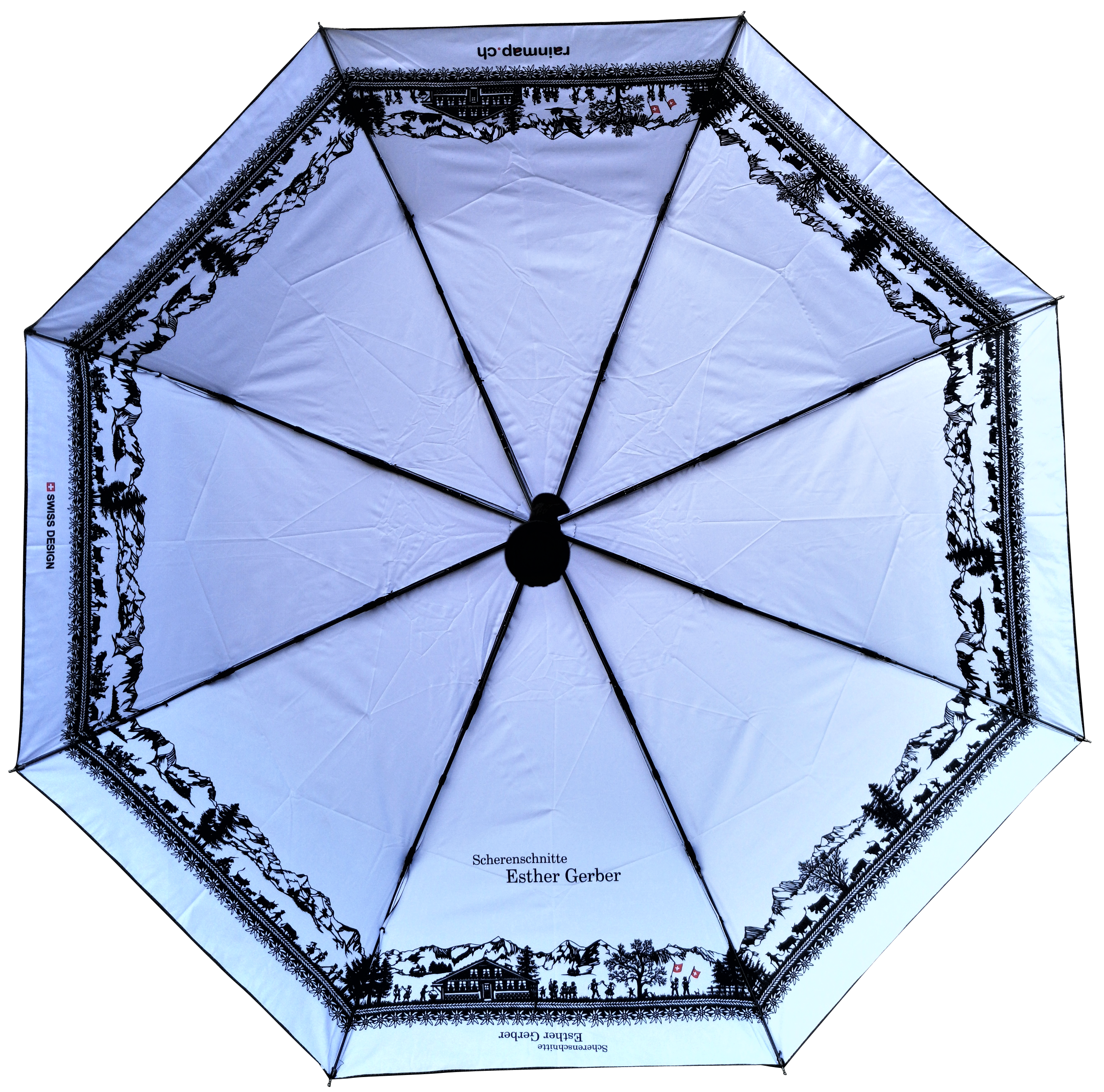 Scherenschnitt Schirm Alpaufzug