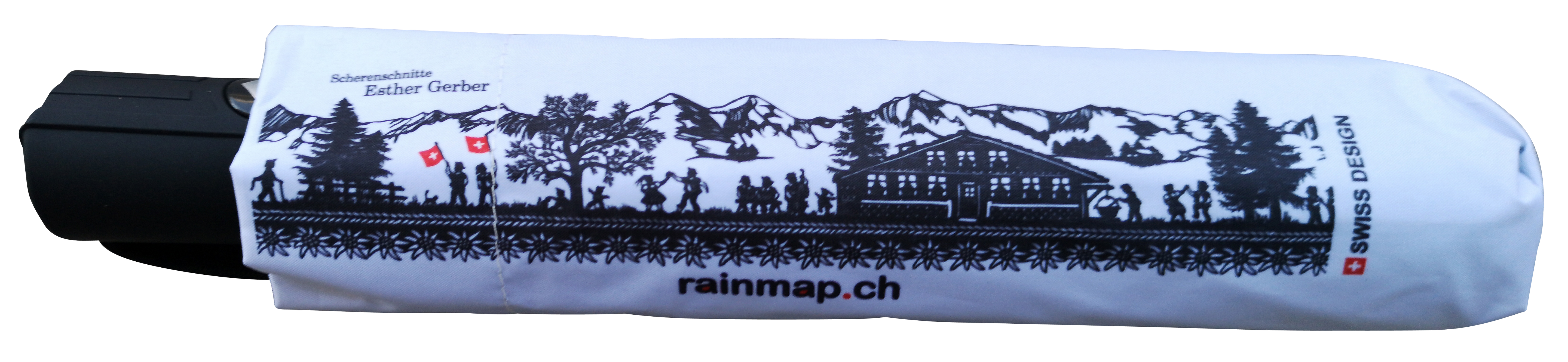 Scherenschnitt Schirm Alpaufzug