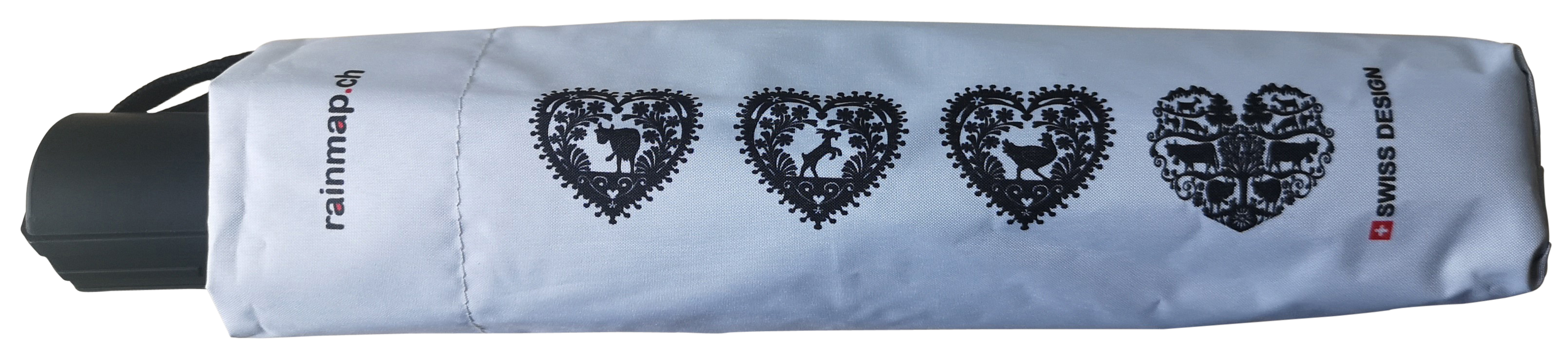 Scherenschnitt Schirm Alp-Herzen