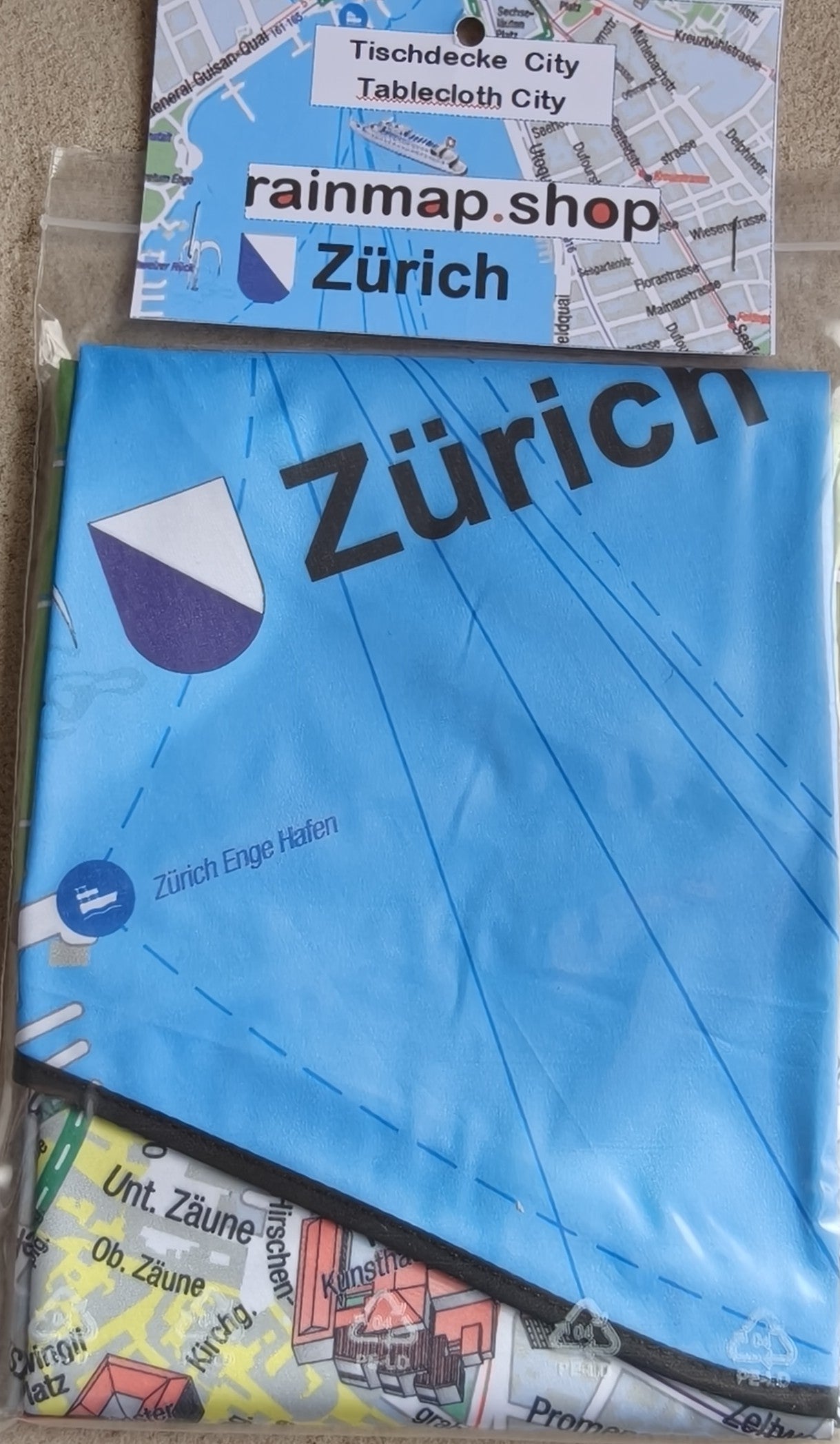 Tischtücher Map Karte Zürich City Stadtkarte